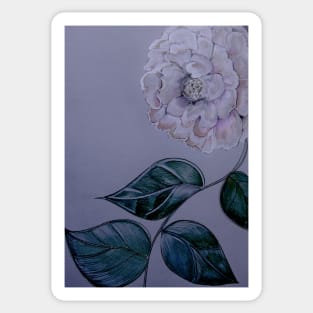 DECO POSTER ORIENTAL PEONY FLORAL ART PRINT PASTEL LILAC BLUE GREY Sticker